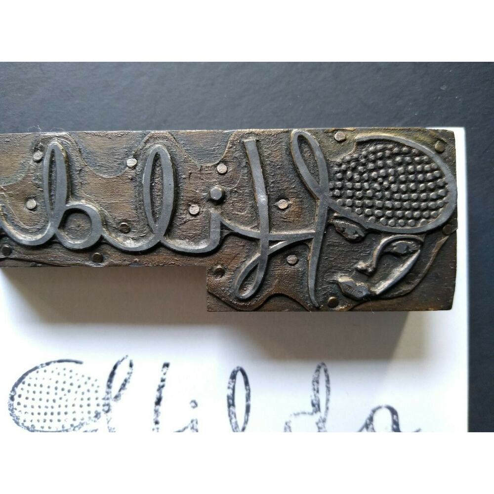 Hilda Printer Block Ink Stamp Letter Press Vintage Atlantic City Ladies Face - Picture 3 of 8